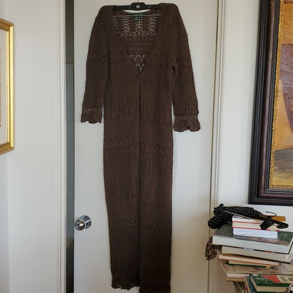 Long Ralph Lauren crochet coat. Worn a few times.